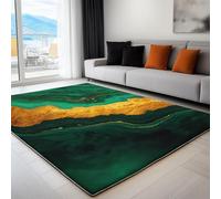 Alfombra con Elegante Malaquita Textura Patrón Impreso, Verde Oscuro Alfombra de Salón Antideslizante Pelo Corto para Salón, Muy Suave, Lavables en Lavadora, 160 x 220 cm