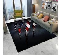 Alfombra con Estampado 3D de Garras de Bestia Estilo Caricatura para el Hogar Sala de Estar Dormitorio Sofá Felpudo Decorativo,Sala de Juegos Infantil Antideslizante Rug (Black 5,100x120 cm)