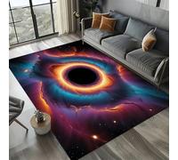 Alfombra con Estampado 3D de Planetas Galaxias para Sala de Estar,Patrones de Cielo Estrellado Alfombra de Franela Suave de Gran Tamaño para Niños Niñas Dormitorio Carpet (Colorful 4,120*160cm)