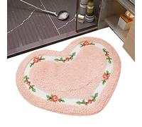 Alfombra con Forma de corazón | Alfombrilla de Suelo de Felpa Absorbente para Ducha, Alfombrilla Suave para Interiores para decoración de Bodas, Felpudo de Peluche para Uso doméstico