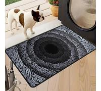 Alfombra con Ilusión Óptica 3D, Felpudo con Ilusión Óptica, Antideslizante y Resistente A La Suciedad, con Gran Absorción de Agua, para Salón, Dormitorio y Entrada(Gray,Large)
