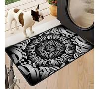 Alfombra con Ilusión Óptica 3D, Felpudo con Ilusión Óptica, Antideslizante y Resistente A La Suciedad, con Gran Absorción de Agua, para Salón, Dormitorio y Entrada(White,Small)