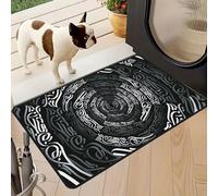 Alfombra con Ilusión Óptica 3D, Felpudo con Ilusión Óptica, Antideslizante y Resistente A La Suciedad, con Gran Absorción de Agua, para Salón, Dormitorio y Entrada(Black,X-Large)