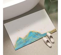 Alfombra con Ilusión Óptica 3D, Tapete de Arte Lineal Minimalista, Absorbente y De Secado Rápido, Fácil de Mantener, Apto para Diversas Áreas del Hogar(Blue,Medium)