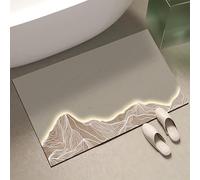 Alfombra con Ilusión Óptica 3D, Tapete de Arte Lineal Minimalista, Absorbente y De Secado Rápido, Fácil de Mantener, Apto para Diversas Áreas del Hogar(Brown,Medium)