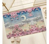 Alfombra con Ilusión Óptica, Alfombrilla de Baño Antideslizante, Absorbente y De Secado Rápido, Fácil de Mantener, Apta para Dormitorio, Sala de Estar y Cocina(Purple,Medium)