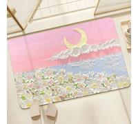 Alfombra con Ilusión Óptica, Alfombrilla de Baño Antideslizante, Absorbente y De Secado Rápido, Fácil de Mantener, Apta para Dormitorio, Sala de Estar y Cocina(Pink,Medium)