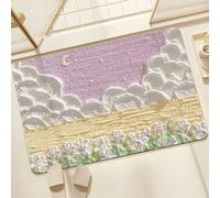 Alfombra con Ilusión Óptica, Alfombrilla de Baño Antideslizante, Absorbente y De Secado Rápido, Fácil de Mantener, Apta para Dormitorio, Sala de Estar y Cocina(Yellow,Medium)