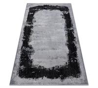 Alfombra CORE A004 Marco sombreado - estructural dos niveles de vellón negro / gris 180x270 cm