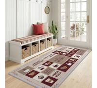 Alfombra Corredor Largo 60 x 120 cm Lemas Café Vintage Alfombra | Taza café cafetera alfombra cocina antideslizante suave pelo Ras alfombra entrada interior para salón dormitorio pasillo
