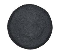 Marrakech - Alfombra decorativa de yute bohemio, redonda, 80 cm, redonda, tejida a mano, color negro, para salón, pasillo, baño o cocina, alfombra redonda para exteriores como decoración de terraza o