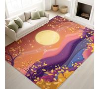 Alfombra creativa de ensueño para salón, 160 x 230 cm, romántica, de cuento de hadas, abstracta, natural, paisaje, dormitorio, lavable, suave, antideslizante, de pelo corto, para decoración de