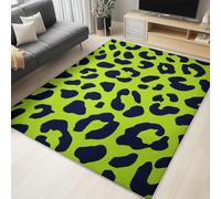 Alfombra Cuarto del Bebé Estampado de leopardo moda pop art 120 x 170 cm Alfombras, Habitacion Antideslizante Moderna Carpete Dormitorio Sala Comedor Pie Cama Pelo Corto Pasillo Carpet Verde lima