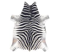 Alfombra Cuero de vaca artificial Cebra G5128-1 blanco Cuero negro 155x195 cm