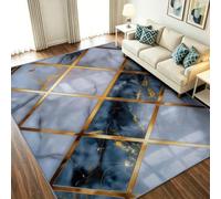 Alfombra de 160 x 230 cm, interior antideslizante, absorbente, fácil de limpiar, moderna geométrica, moqueta, patchwork mármol, rombos, alfombra de suelo suave para dormitorio, sala de estar, pasillo