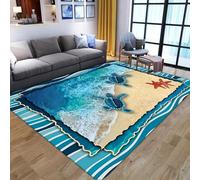 Alfombra de 200 x 300 cm, diseño de campanas de árbol de Navidad, alfombra grande para sala de estar, dormitorio, pasillo, alfombra gruesa y suave, no se desprende, resistente a las manchas