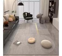 Alfombra de 90 x 200 cm para Interiores, Antideslizante, Suave, práctica y Lavable, Ideal para Dormitorio, Sala de Estar, baño, Oficina en casa. Diseño Moderno con líneas geométricas en amar