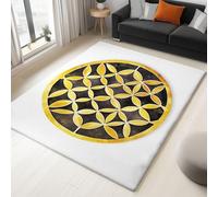 Alfombra de acuarela con geometría sagrada del árbol de la vida, para salón, 80 x 150 cm, de pelo corto, antideslizante, para dormitorio, color blanco, lavable, para la cocina, el comedor