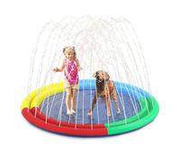 Alfombra De Agua para Niños Exterior - Parque Acuático con Aspersores para Niños y Mascotas - Juguetes Acuáticos Plegables De Verano, Alfombra Rociadora Exterior para Jardín Patio Camping