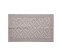 Alfombra de algodón Royal de color crudo, 40 x 60 cm, con relieve jacquard para cuarto de baño, cocina, salón, descenso de cama, cocina, modelo laberinto (crudo, 40 x 60 cm)