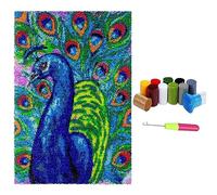 Alfombra de anudar para niños y adultos para anudar uno mismo, kit de alfombra de ganchos, juego de punto de cruz, juego de anudar, para niños y adultos (40 x 60 cm)