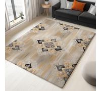 Alfombra de área 100 x 150 cm, Antideslizante Lavables en Lavadora Amarillo Minimalista Abstracto Geométrico Patrón no desprende Pelusa fácil Cuidado, Ideal para Zonas de Alto tránsito para niños