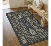 Alfombra de área con diseño de dinosaurio, diseño vintage de museo, fósil, color gris, antideslizante, para interiores, no se desprende, para baño, puerta, entrada, mesita de noche, decoración de 3 x