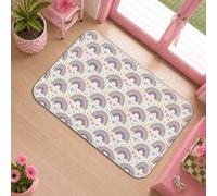 Alfombra de área de arco iris, divertida y fantasía, círculo, primavera, multicolor, para dormitorio, esencial, alfombra rectangular que no se desprende, decoración de entrada, baño, puerta, 2 x 3