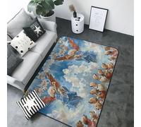 Alfombra de área de ascensión de ángel para decoración de sala de estar, antideslizante, lavable, 80 x 58 pulgadas, alfombra de interior para decoración de dormitorio y sala de estar
