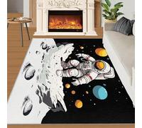 Alfombra de área de astronautas - Alfombra Espacial para Cuarto de Chicos Alfombra de Dibujos Animados Alfombra de habitación Infantil (120x180cm)