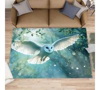 Alfombra de área de búho, 100 x 150 cm, diseño de halcón peregrino, lavable a máquina, antideslizante, suave, para interiores, sala de estar y dormitorio