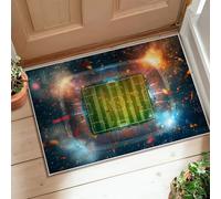 Alfombra de área de campo de fútbol, estadio deportivo, celebración, confeti, color verde, pelo bajo, suave, resistente a las manchas, lavandería, baño, puerta, entrada, decoración, 2 x 3 pies