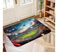 Alfombra de área de campo de fútbol, estadio festivo, confeti, eventos deportivos, color verde, antideslizante, rectangular, no se desprende, para entrada, baño, lavandería, mesita de noche