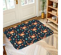 Alfombra de área de cangrejo, diseño de concha de estrella de mar, color azul marino, de pelo bajo, alfombra de esponja resistente a la decoloración, para baño, entrada, mesita de noche, lavandería