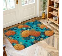 Alfombra de área de coral, subacuática, cerebro tropical, coral, algas marinas, verano, verde azulado, antideslizante, alfombra rectangular, no se desprende, baño, lavadero, cocina, entrada