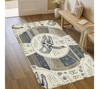Alfombra de área de dinosaurio, fósiles científicos vintage, esqueleto, ninguno, beige, pelo bajo, esponja, alfombra de borde ribeteado, baño, puerta, entrada, mesita de noche, decoración de 3 x 5