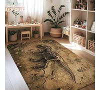 Alfombra de área de dinosaurio, fósiles rústicos naturales, suelo agrietado, no marrón, alfombras de esponja de pelo bajo, resistentes a la decoloración, alfombras estéticas para el hogar, sala de