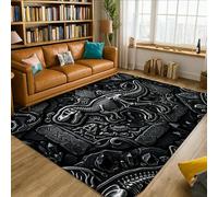 Alfombra de área de dinosaurio, moderna piedra fósiles industrial, sin pelo bajo, esponja para el hogar, diseño de interiores, alfombras que no se desprenden para sala de estar, recámara, hogar