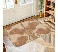 Alfombra de área de esqueleto, diseño artístico de alas naturalistas con pájaros, no beige, pelo bajo, borde de esponja, alfombra rectangular para baño, lavandería, cocina, entrada, decoración de 2 x