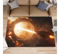 Alfombra de área de estación espacial, alfombra de nave espacial y decoración del hogar, alfombras de juegos para niños para sala de estar, alfombras lavables para dormitorio, alfombras