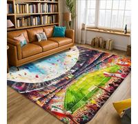 Alfombra de área de estadio, celebratorio, deportiva, confeti, celebración, verde, antideslizante, para interiores, alfombra rectangular que no se desprende, para sala de estar, dormitorio, nuevo