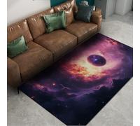 Alfombra de área de Estilo Ciencia ficción Espacial alfombras Antideslizantes Lavables misteriosa Alfombra de Nebulosa de Agujero Negro vórtice para Nursery Dormitorio salón Pelo bajo 150x240cm