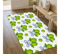 Alfombra de área de flores, primavera, floral, círculo, primavera, verde, de pelo bajo, alfombra rectangular para interiores, no se desprende, para sala de estar, dormitorio, cocina, pasillo