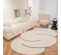 Alfombra de área de forma irregular, decoración del hogar, alfombra blanca para comedor, lavable, resistente a las manchas, para sala de estar, dormitorio, decoración de pared