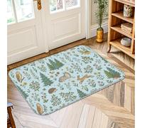 Alfombra de área de Foxes, Nature Fanciful Owl Hedgehog Spring Blue Claro antideslizante suave alfombra resistente a las manchas de baño, puerta de entrada, decoración de cabecera de 2 pies x 3 pies