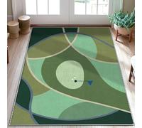 Alfombra de área de golf, moderna bandera abstracta verde de verano verde antideslizante, tapete para interiores, no se desprende, para baño, mesita de noche, entrada, puerta, decoración de 3 x 5 pies