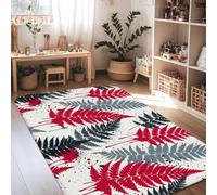 Alfombra de área de helecho, moderna inspirada en la naturaleza, alfombra rectangular para interiores, alfombra rectangular para sala de estar, dormitorio, debajo de la mesa, comedor, 4 x 6 pies