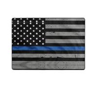 Alfombra de área de la bandera de línea azul fina americana para sala de estar, alfombra grande lavable para comedor, dormitorio, alfombra antideslizante