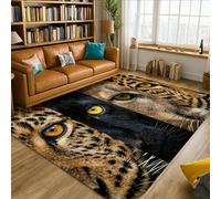 Alfombra de área de leopardo, ojos de pantera natural, no amarilla, antideslizante, suave, rectangular, resistente a las manchas, para sala de estar, dormitorio, debajo de la mesa, comedor, decoración