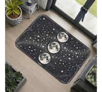 Alfombra de área de luna, celestial moderna, estrellas, galaxia, ninguna, negra, esencial, para dormitorio, alfombra rectangular, no se desprende, decoración de baño, puerta, mesita de noche, 2 x 3